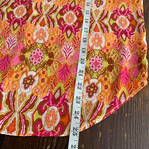 Rose & Olive Paisley Print Sleeveless Tassel‎ Tie Neck Blouse Top Womens M - Picture 8 of 8
